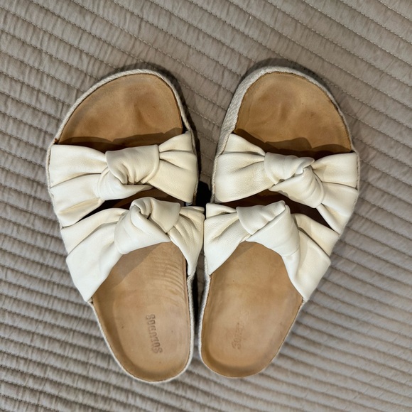 Soludos Cream Bow Sandals - Picture 1 of 12
